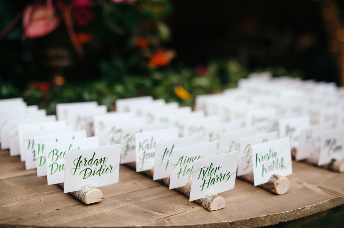 I love green calligraphy for embracing the woodlands around