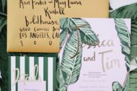 09 leaf invite with calligraphy and striped invitation