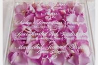 09 rose petals acrylic invite for a very romantic wedding