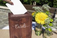 10 dark stained wooden box for wedding cards