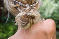 11 flower and pearl hair vine is a gorgeous accessory for a summer bride