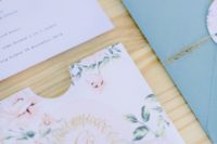 12 soft pastel wedding stationary with floral patterns
