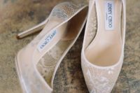 13 stylish semi sheer white lace heel by Jimmy Choo