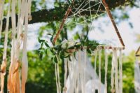 18 copper triangle dream catchers with greenery and ombre hangings