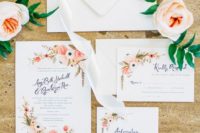 18 cute floral wedding stationary is a traditional choice for a summer wedding