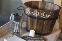 18 wooden bucket for a bucket list is a unique idea