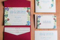 19 cute summer invites with flower prints and red envelopes