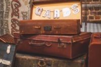 24 vintage suitcase with a letter banner is an easy solution