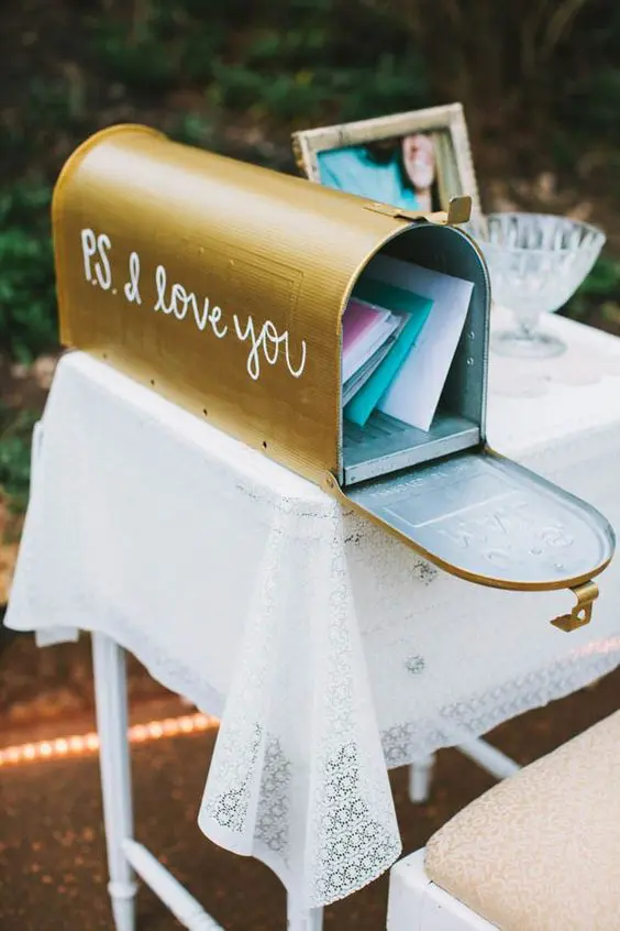 a mailbox with calligraphy is such a romantic idea