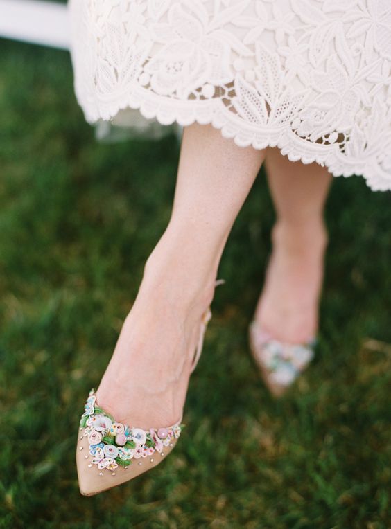 whimsy floral applique wedding flats