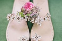 30 unique crystal flower sandals for a garden bride