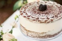 31 tiramisu wedding cake topped with berries