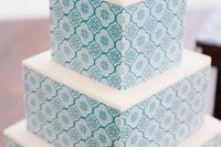 37 square wedding cake inspired by Moroccan prints