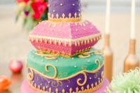 38 colorful Moroccan pillows wedding cake