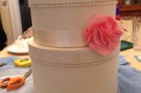 DIY round lace wedding card box