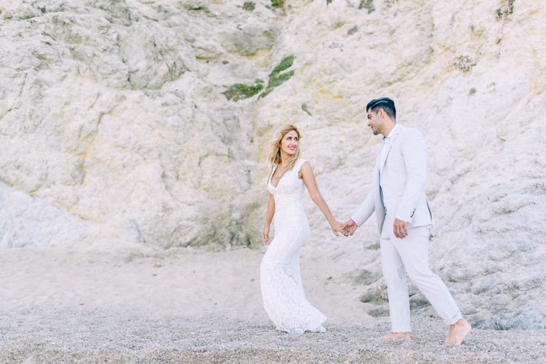 This beautiful couple from California chose Mykonos, Greece, as their wedding location
