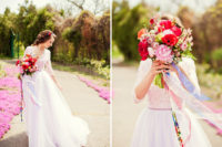 gorgeous colorful wedding dress