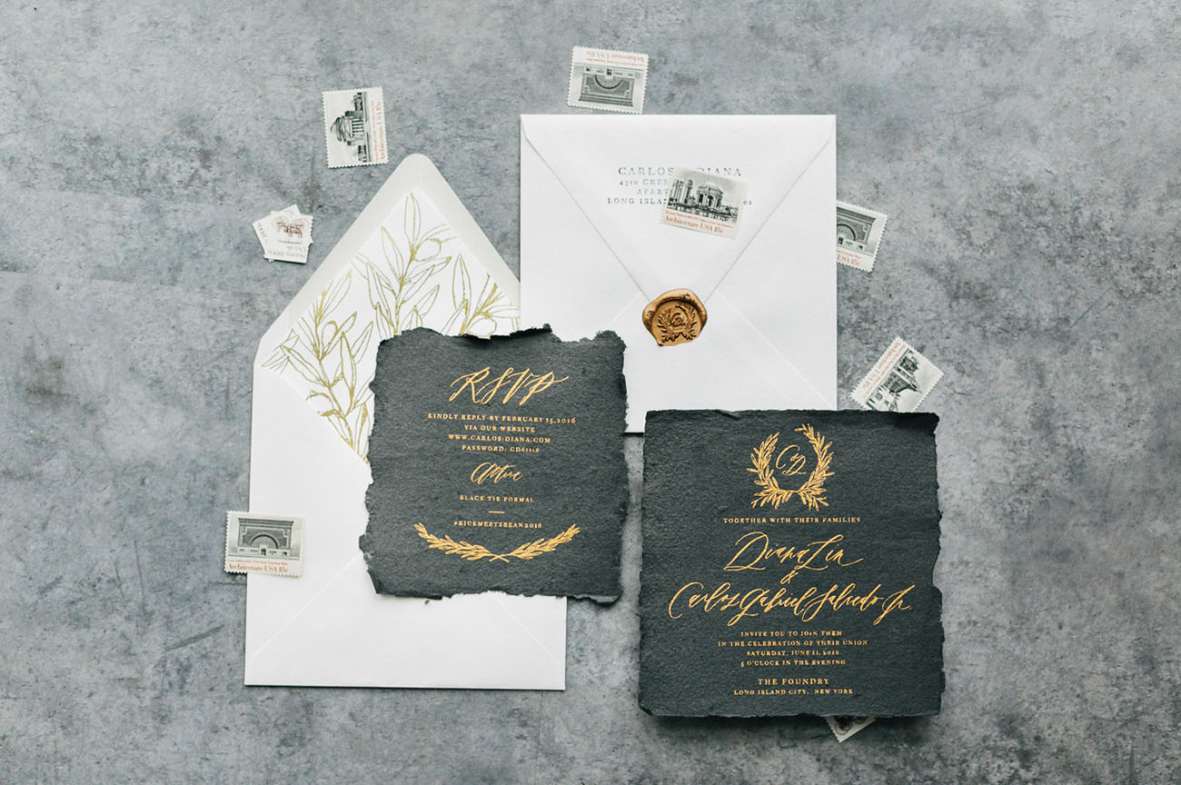 Elegant and refined gold calligraphy on black