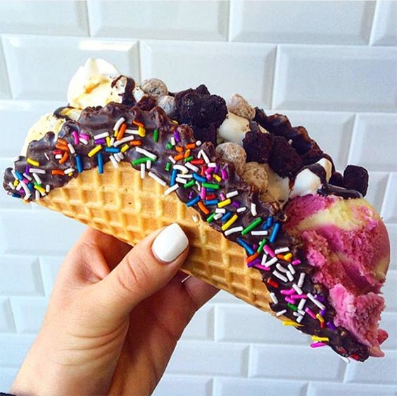ice cream taco with sprinkles is adorable and refreshing