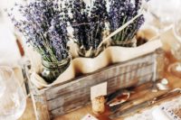 05 a reclaimed wooden box with mason jars and lavender