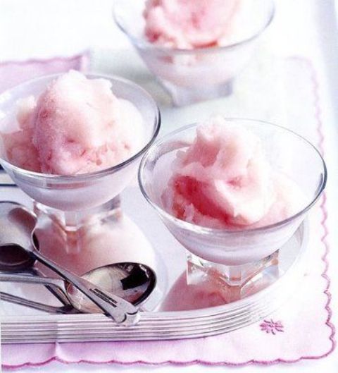 pink champagne sorbet makes the perfect bubbly ending to a wedding meal