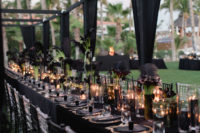 black wedding tablescape