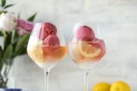 10 lemon raspberry sorbet floats