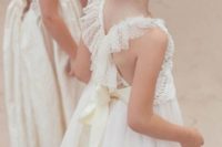 11 simple polka dot ivory dresses with criss-cross backs