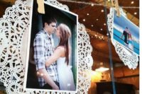 12 paper doilies for attaching your engagement photos
