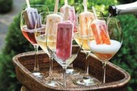 13 berry popsicles with champagne