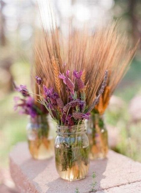 wild flower fall rustic wedding flowers with wheat