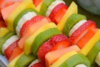 27 fresh fruit skewers are yummy and juicy