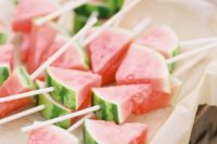 31 watermelon pieces on skewers are a great idea