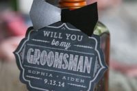 02 a bottle of alcohol with a chalkboard tags is an easy piece to make
