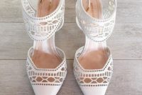 02 ankle strap laser cut white wedding shoes for a fashion forward bride