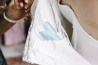02 the bride included a something blue touch – a blue heart sewn into her dress