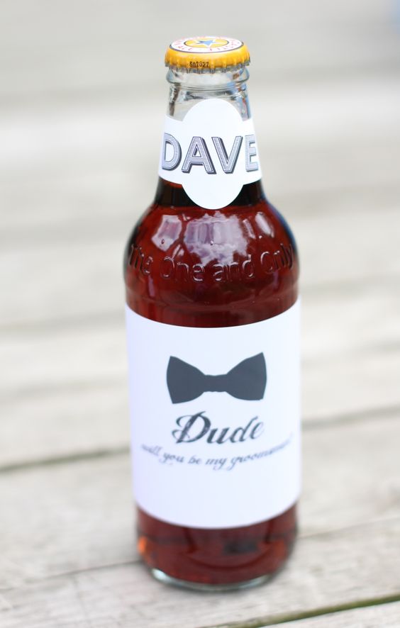 cover the alcohol bottle with your own tags and cover for a personalized look
