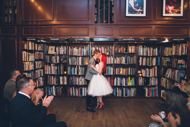 The ceremony took place at a book store in New York