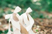 06 ivory peep toe wedges with back fabric bows