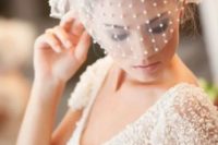 09 pearl birdcage veil is a statement