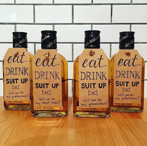 pop up a question with bottles of your favorite alcohol