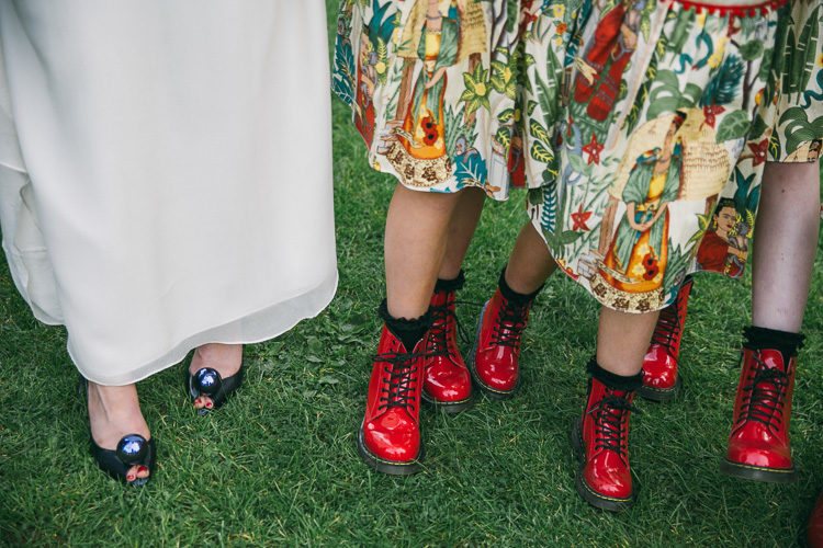 The bride was rocking eye-catchy Vivienne Westwood shoes and the girls were in Dr. Marten