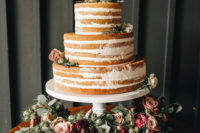 naked wedding cake for a wedding