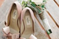 12 blush Valentino peep toe shoes with large bows