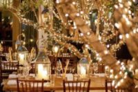 12 use the branches of the trees and bushes throughout the venue to attach string lights