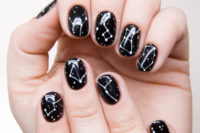 14 black and white constellation nail art