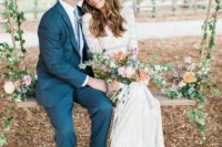 14 boho rustic swing covered in pastel florals