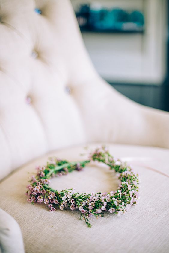 pink wax flower crown for no dull look