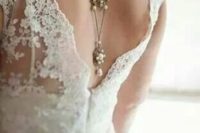 18 vintage statement pearl necklace and a beautiful lace dress