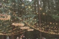 19 hang string lights and add some chandeliers made with string lights, too